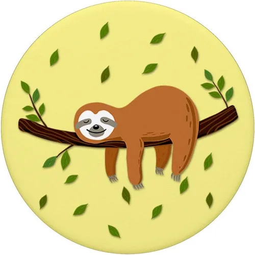 Vista 3 de Perezoso Regalo Perezoso Animal Fondo Blanco Bebé Perezoso Corazón PopSockets Agarre y Soporte para Teléfonos y Tabletas