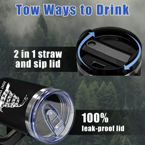 Vista 4 de Vaso de 40 onzas con asa y pajilla, regalos para papá de hija, hijo, niños, taza de café de viaje de acero inoxidable con aislamiento al vacío