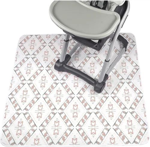 Vista 10 de JumpOff Jo - Tapete grande para salpicar debajo de la silla alta, asiento elevador, mesa, atrapa alimentos - Protege el suelo y la alfombra de Negro