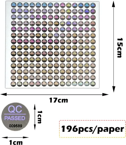 Vista 4 de GQYH - 1500 sellos plateados de alta seguridad a prueba de manipulaciones, etiquetas de holograma con numeración de serie única de 0.4 pulgadas, GQYH