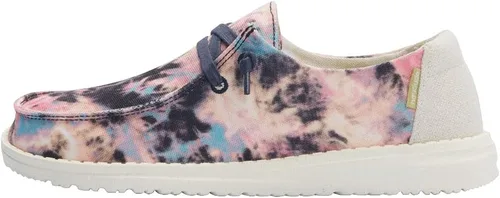 Vista 22 de Hey Dude Wendy Chambray - Zapatos para mujer, mocasines con cordones para mujer, cómodos y ligeros Aurora Blanco 2