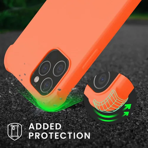 Vista 2 de kwmobile Funda cruzada compatible con Apple iPhone 12/iPhone 12 Pro, funda de silicona TPU con correa, color naranja frutal
