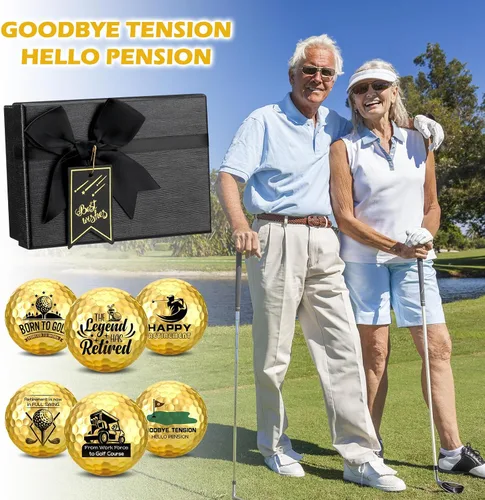 Vista 5 de Arrowbash Pelotas de golf de jubilación con camisetas y caja de regalo, regalos divertidos de jubilación para papá, compañeros de trabajo, golfistas
