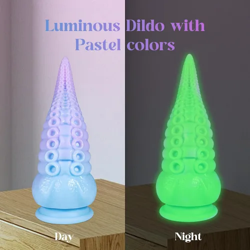 Vista 3 de Consolador Tentáculo Juguetes Sexuales para Adultos: Consolador monstruo luminoso grueso de 7.5 pulgadas con ventosa, consoladores grandes