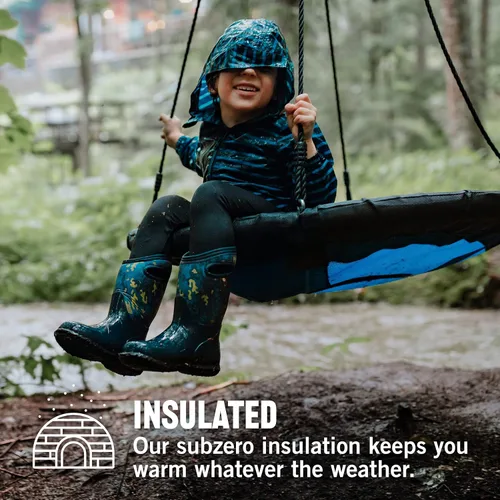Vista 3 de BOGS Botas de lluvia de invierno unisex York para niños y niñas, impermeables, aisladas, de goma y neopreno, para invierno