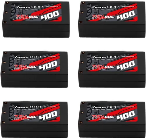 Vista 7 de Gens ace 400mAh 60C 7.6V HV Hardcase 2S Lipo Batería con XT-60 Plug (4Pcs)
