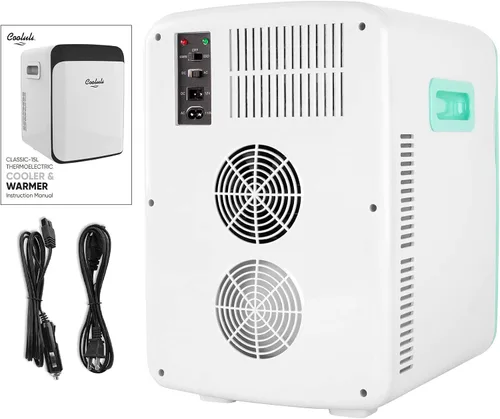 Vista 8 de Cooluli minirefrigerador de 15 L para habitación, auto, escritorio de oficina y dormitorio universitario; enfriador y calentador portátil de 12 V