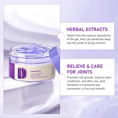 Vista 2 de 2 unidades de gel morado para articulaciones, crema de masaje calmante para alivio morado, actividades articulares en todo el cuerpo, alivia