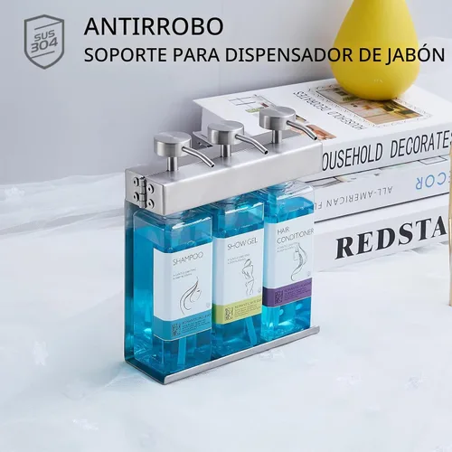 Vista 11 de Champú acondicionador dispensador de jabón de baño 3 botellas