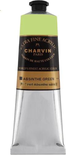 Vista 31 de Charvin Pintura acrílica profesional extrafina – verde absenta, tubo de 2.1 fl oz, pigmentos de triple fresado, resistente a la luz, pinturas