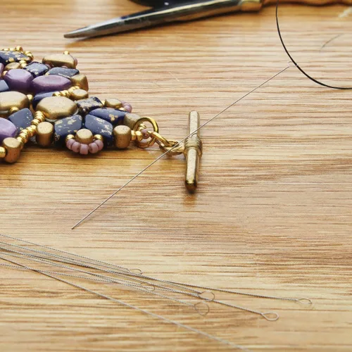 Vista 7 de The Beadsmith Basic Elements - Agujas de alambre trenzado – Aguja de cuentas flexible pesada, paquete de 10, ojo redondo grande y fácil de enhebrar