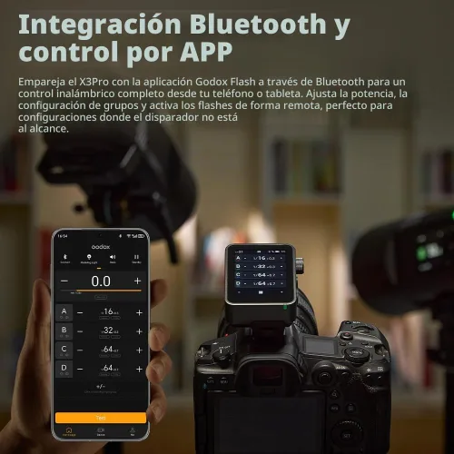 Vista 6 de Godox X3 Pro C X3Pro C TTL GODOX Trigger inalámbrico para Canon, pantalla táctil LCD de 2.4 pulgadas, batería de iones de litio de 2930 mAh