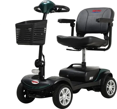 Vista 12 de Patinete de movilidad plegable de 4 ruedas – Scooter motorizado de capacidad de 300 libras para adultos, scooter médico eléctrico compacto