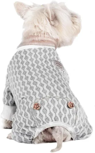 Vista 21 de KYEESE Pijama a rayas para perros pequeños, mameluco elástico para uso 01# Rayas verdes