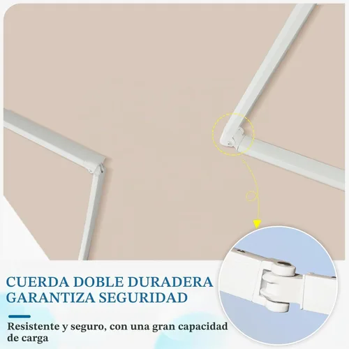 Vista 5 de Toldo de patio de 8.2 x 6.5 pies, toldo retráctil, cubierta parasol, refugio al aire libre, toldo con manivela y poliéster resistente al agua