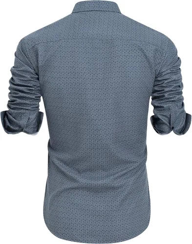 Vista 2 de J.VER Camisas de vestir estampadas para hombre, estilo casual, de manga larga, con botones