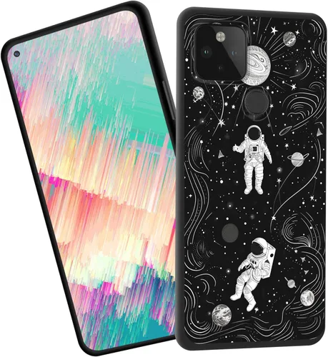Vista 348 de Funda delgada para Google Pixel 4 XL, funda delgada de silicona de TPU suave a prueba de golpes para Google Pixel 4 XL, astronauta Galaxy