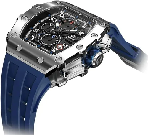 Vista 2 de Relojes Tonneau de lujo para hombre 5 ATM impermeable cuadrado cronógrafo analógico para hombre trabajo deporte moda elegante negocios minimalista