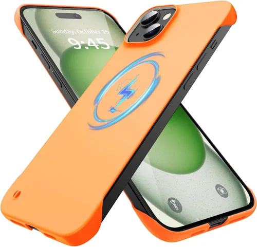 Vista 20 de GRECAZO Funda magnética delgada para iPhone 15 Plus de 6.7 pulgadas (2023), ultrafina, ligera, duradera, sin marco, mate, rígida, MagSafe con anillo