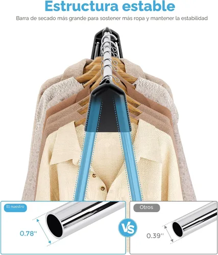 Vista 2 de APEXCHASER Tendedero plegable para ropa portátil, 48 pulgadas de alto