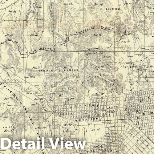 Vista 2 de San Francisco and San Francisco County, California 1861 - Historical Map Print - 24in x 18in