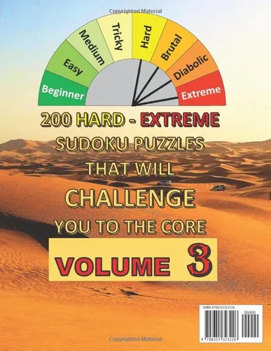 Vista 2 de SUDOKU Hard - Extreme 200 PUZZLES WITH SOLUTION Volume 3 VERY LARGE PRINT (65pt font) - One Puzzle per page