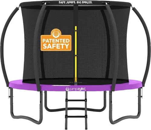 Vista 23 de Jumpzylla - Cama elástica recreativa para niños, con red de seguridad, escalera y revestimiento antioxidante, de 8, 10, 12, 14, 15 y 16 pies