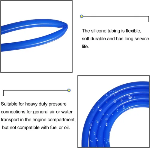 Vista 5 de QuQuyi 1/2" (12mm) ID x 3/4" OD Manguera de Tubo de Vacío de Silicona Azul de Alta Temperatura Grado Alimenticio Tubo de Silicio Puro Manguera