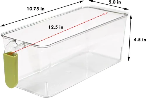 Vista 4 de SERENITA Contenedores transparentes de almacenamiento de alimentos con asa, contenedores organizadores de refrigerador, juegos de recipientes