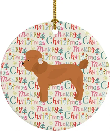 Vista 31 de Caroline's Treasures Abyssinian Sand Terrier - Adorno de cerámica para colgar en el árbol de Navidad, para el hogar, Navidad, fiestas, regalo, 3