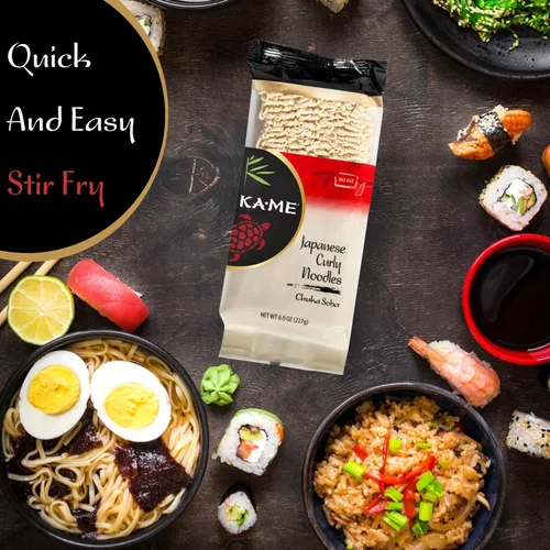 Vista 3 de Ka-Me Fideos Ramen Japoneses Paquete de 72 - Fideos Ramen Rizos Chuka Soba a granel para deliciosas y auténticas comidas rápidas