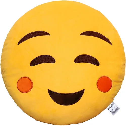 Vista 7 de Emoji Cara de Alienígena Cojín de Emoticón Relleno de Felpa Suave Almohada, Certificado Oficial, EvZ 31cm Gris