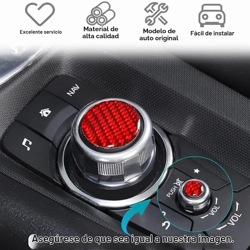 Vista 4 de Adhesivo de fibra de carbono suave para coche, multimedia, botón adhesivo compatible con Mazda MX-5 2016-2020, accesorios de protección