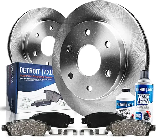 Vista 13 de Detroit Axle - Kit de freno delantero de 6 piezas para Volkswagen Jetta Golf Eos Audi A3 Quattro, Rotores de freno de disco, Pastillas de freno