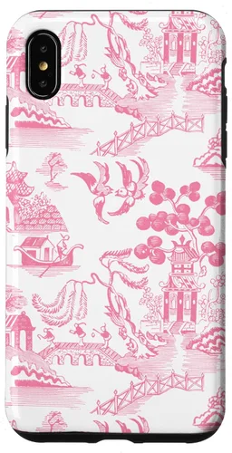 Vista 11 de Preppy Pink Willow Pattern Chinoiserie Toile Case for iPhone 17