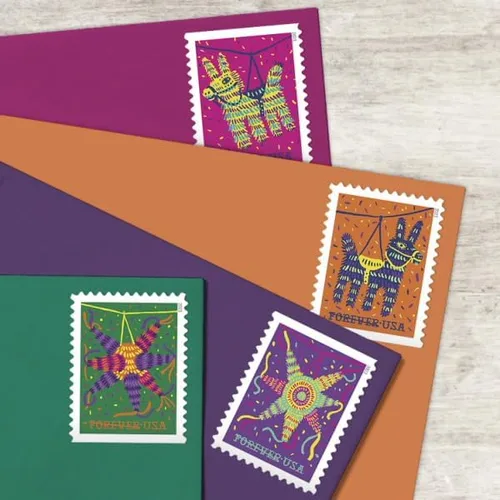 Vista 4 de Pinatas! Forever Postage Stamps, folleto de 20