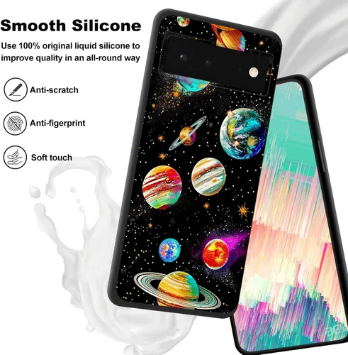 Vista 212 de Funda delgada para Google Pixel 4 XL, funda delgada de silicona de TPU suave a prueba de golpes para Google Pixel 4 XL, astronauta Galaxy