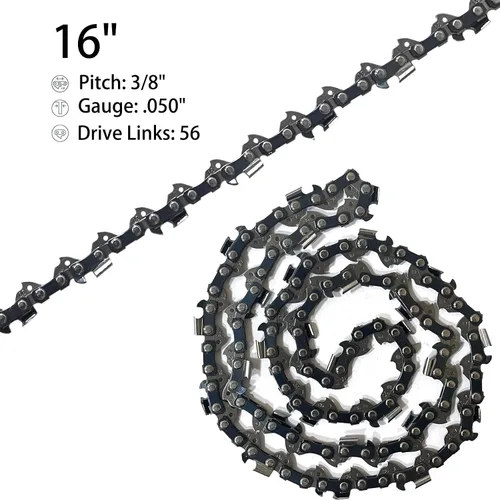 Vista 2 de 2 cadenas de motosierra de 16 pulgadas para Husqvarna 135, 240, 120 Mark II, cadena de repuesto para motosierra WEN 4017, 40417, 40417BT y más – 3/8