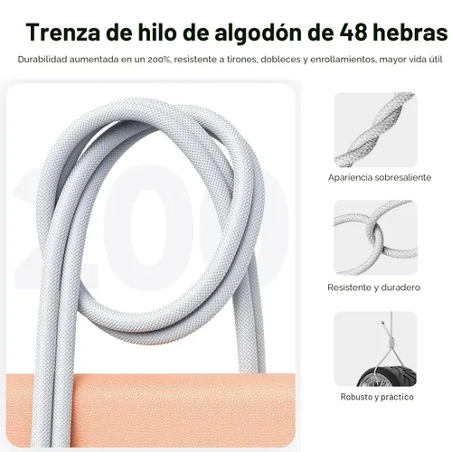 Vista 5 de Paquete de 2 cables de carga CarPlay cortos de 1.5 pies compatibles con iPhone 17/16E/16/15, 17Air, 15 16 17 Pro Max, cable de carga Plus, cable