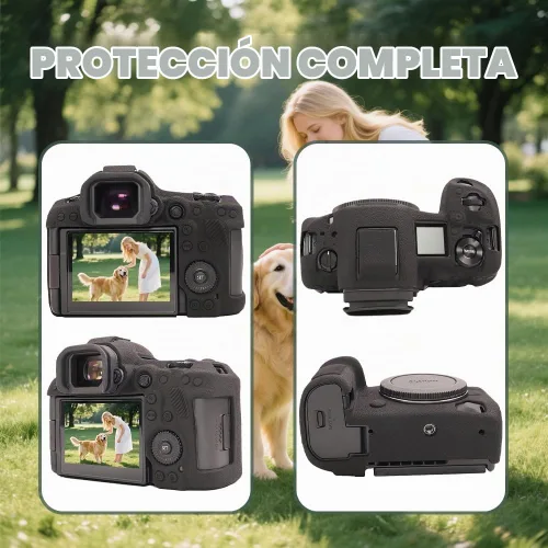 Vista 4 de Protector de pantalla para Canon EOS R5 Mark II y funda protectora de Negro