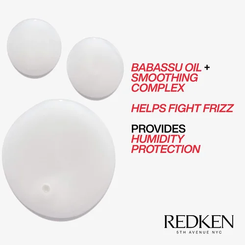 Vista 6 de Redken Frizz Dismiss Champú, acondicionador y tratamiento Rebel Tame Set para cabello encrespado - Suaviza el cabello y maneja el encrespamiento