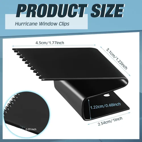 Vista 2 de Dunzy Clips para ventana de huracán, para madera contrachapada de 1/2 pulgada de grosor, acero al carbono, para protección de ventanas de madera