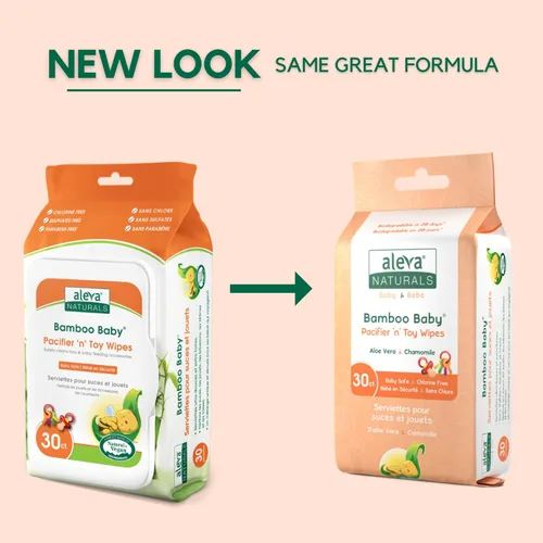 Vista 2 de Aleva Naturals Chupete de bambú y toallita de juguete