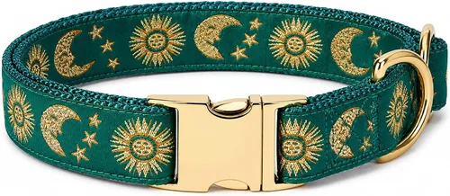 Vista 13 de waaag Pet, Moons Stars Suns - Collar para perro y gato, múltiples diseños Crescent Celestial, collar de correa para perro y gato, tamaño XXS