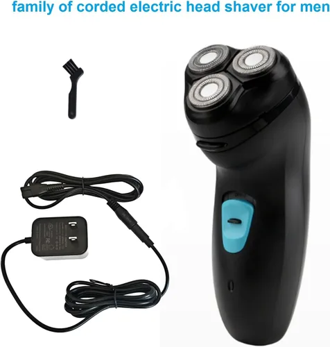 Vista 9 de Afeitadora eléctrica con cable para hombres. Afeitadora de cabeza profesional para hombre calvo. Navaja flotador 3D para máquina de afeitar cerrada.