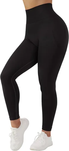 Vista 4 de OMKAGI - Leggings levanta glúteos para mujer pantalones deportivos de yoga con diseño de tiro alto y sin costuras