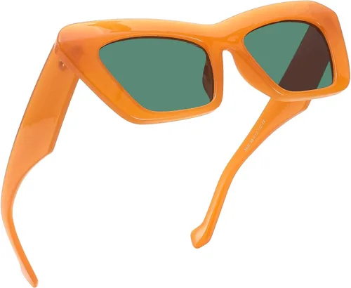Vista 4 de Karsaer Vision Retro Vintage Cateye - Gafas de sol cuadradas con marco de plástico