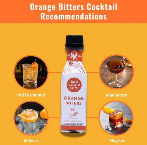 Vista 5 de Bablouie Combo de amargos aromáticos con especias y naranja, amargos sin alcohol (4 onzas líquidas cada uno), hecho a mano con hierbas y especias