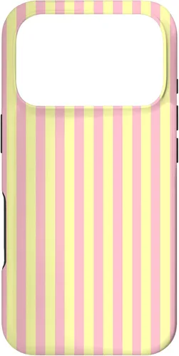 Vista 30 de Funda para iPhone 17 con rayas verticales amarillas y rosadas