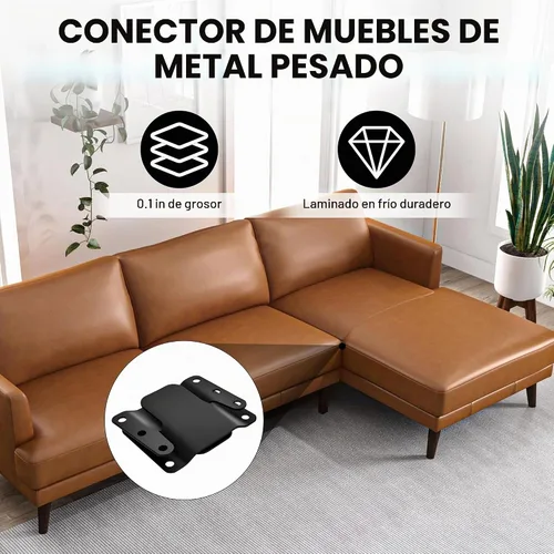 Vista 6 de 4 piezas de sofá seccional universal entrelazado, conectores de sofá seccionales, soporte de conector de sofá